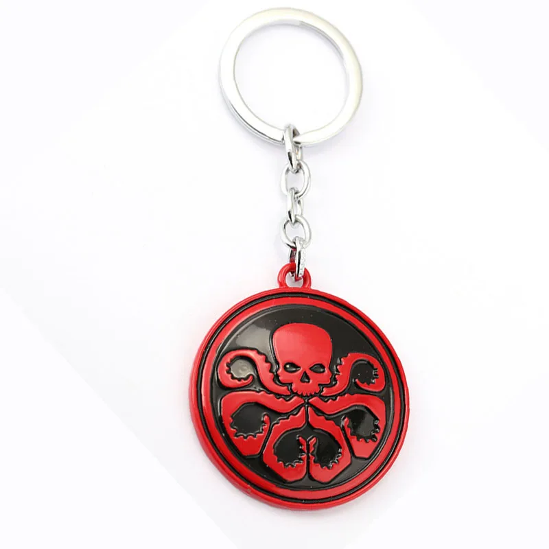 

The Avengers S.H.I.E.L.D. Keychain Marvel Hydra Logo Shield Octopus Metal Key Chain Ring Super Hero Captain America figure man