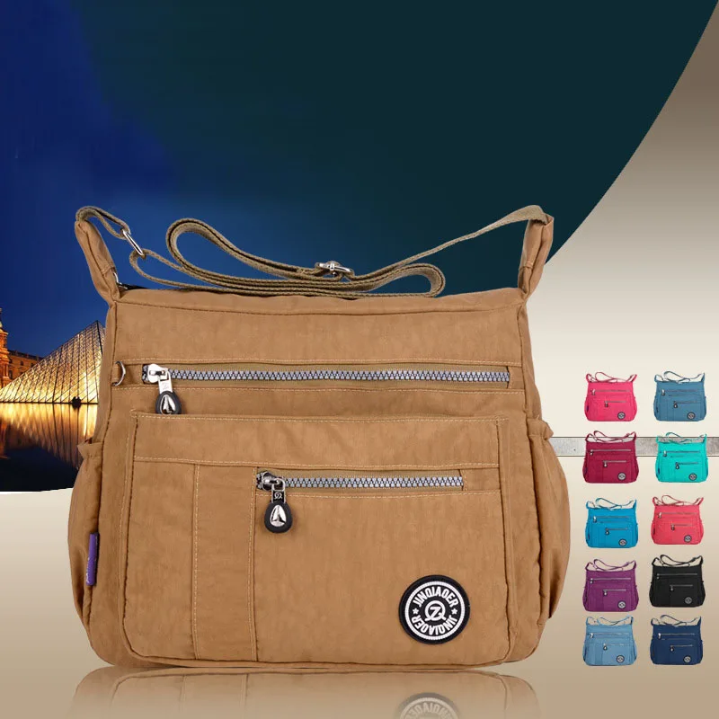 

Waterproof Nylon Women Shoulder Bag Casual Student Girls Handbags Travel Weekend Bag Female Multi-pocket Zipper Messenger Bags