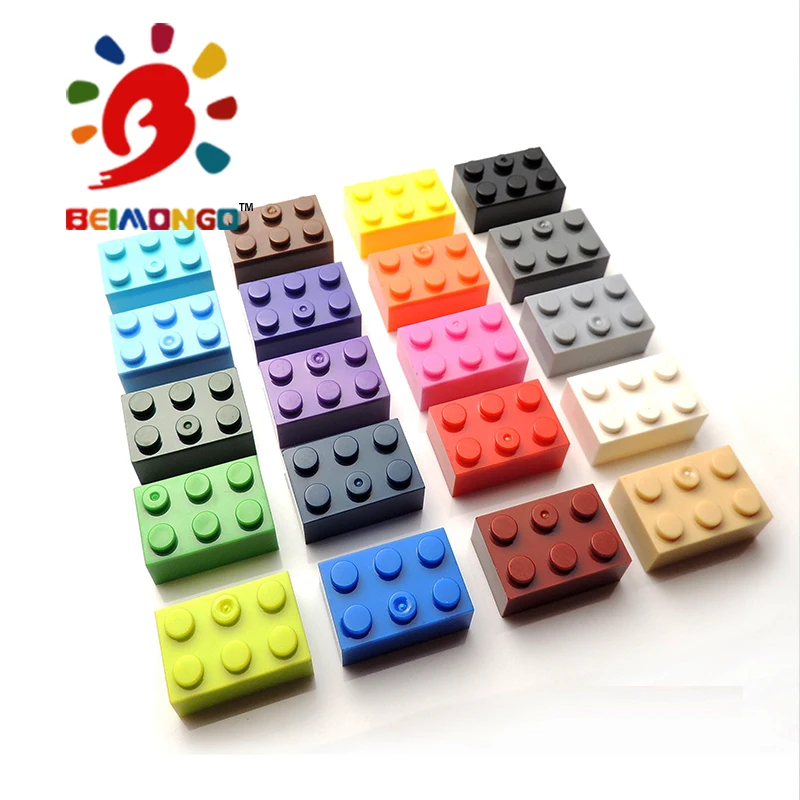 Бесплатная доставка! Строительные блоки BEIMONGO Bricks2x3 100 шт. пикселей Развивающие и