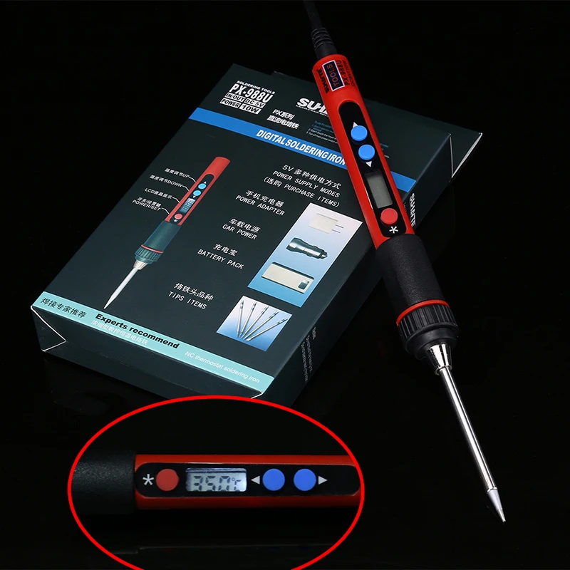 5 в 10 Вт Портативный USB паяльник ЖК-цифровой Регулируемый температурный паяльник сумка сварка ремонт инструмент