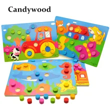 Деревянные Игрушки Tangram/головоломка доска мультфильм головоломки Дети раннего обучения Развивающие игрушки для детей