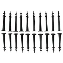 20 шт. многофункциональные прочные черные пластиковые колышки якоря для поддержки растений, удерживающие палатки, игровые сетки, дождевые брезенты