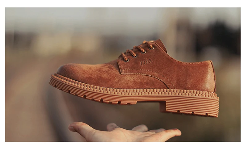 Брендовая мужская обувь, высокое качество, осенняя мужская обувь на плоской подошве, мягкая коричневая Мужская прогулочная обувь в стиле ретро, Мужская дышащая обувь из натуральной кожи в деловом стиле
