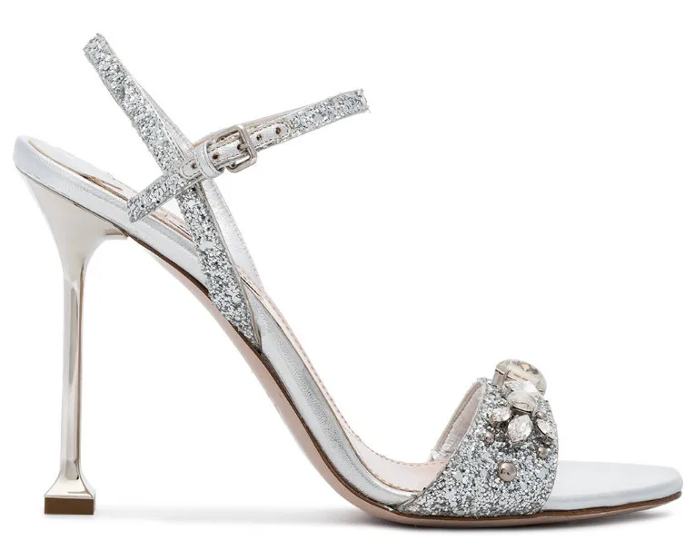 

Spring Summer Fashion Peep Toes Genuine Leather Bling Rhinestone Stiletto Heel Slivers Sandals Ladies Youth Party Shoes