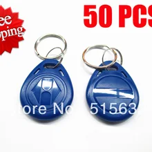 50 шт./лот EM4305 125 кГц RFID перезаписываемый ID Токен метка брелки для ключей пробельная карта