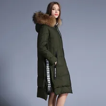Plus size print Duck down coat long thicken large fur Hooded 2016 winter Jacket Women down Jackets Women’s Outerwear Parka coats