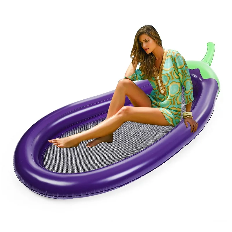 

270CM Giant Eggplant Inflatable Floating bed Ride-ons Pool Rafts Ring Adults Children Summer Water Fun Pool Toys