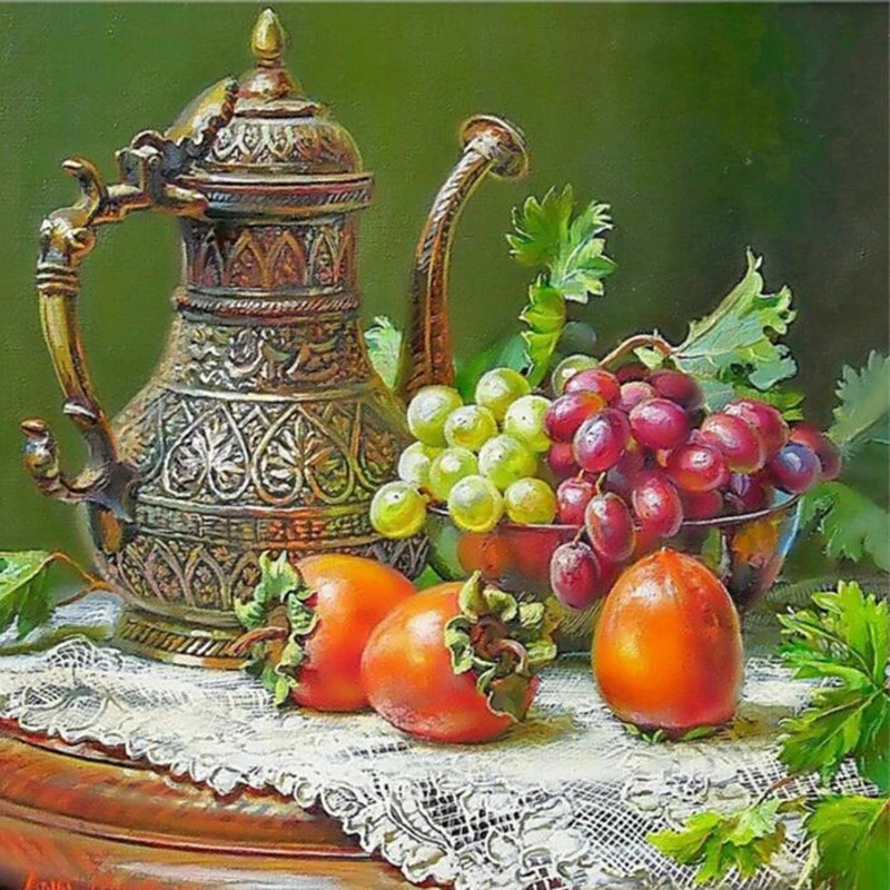 

decor 5D Diamond embroidery crystals still life fruits round full dimond mosaic picture pasted ceoss stitch needlework yz30