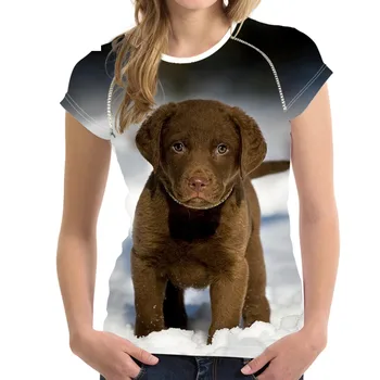 

Funny Animal Chesapeake Bay Retriever Dog/Puppy Print Female Short Tees Brand Design O Neck T Shirts Casual T-shirts