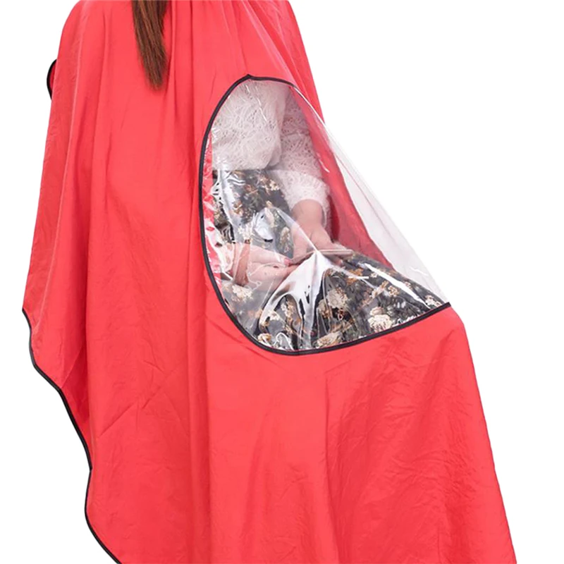 

Professional Salon Barber Hairdresser Cape Gown Transparent Cloth Waterproof View Window Hair Cut Hairdressing Can play phone