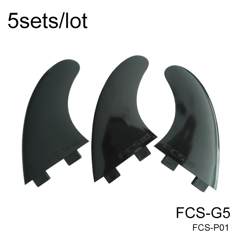 Серфинг плавник Черный G5 пластиковое ребро нейлоновые плавники FCS Quad Fin 5