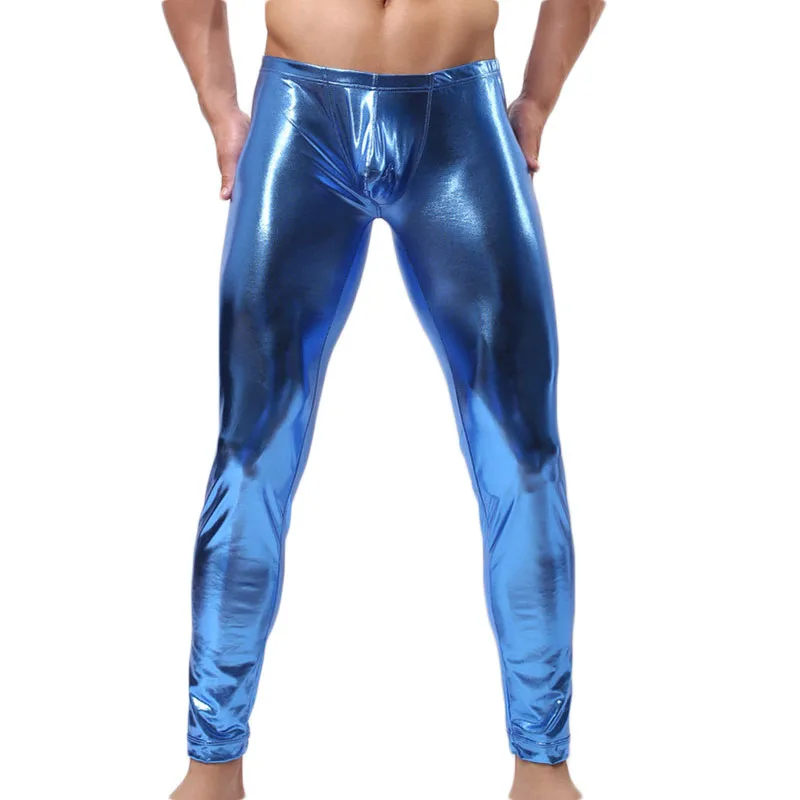 

Men PU Leather Pants Mens Leggings Brand Skinny Shinny Pants Trousers Nightclub Stage Pants Singers Dancers Clubwear Leggings
