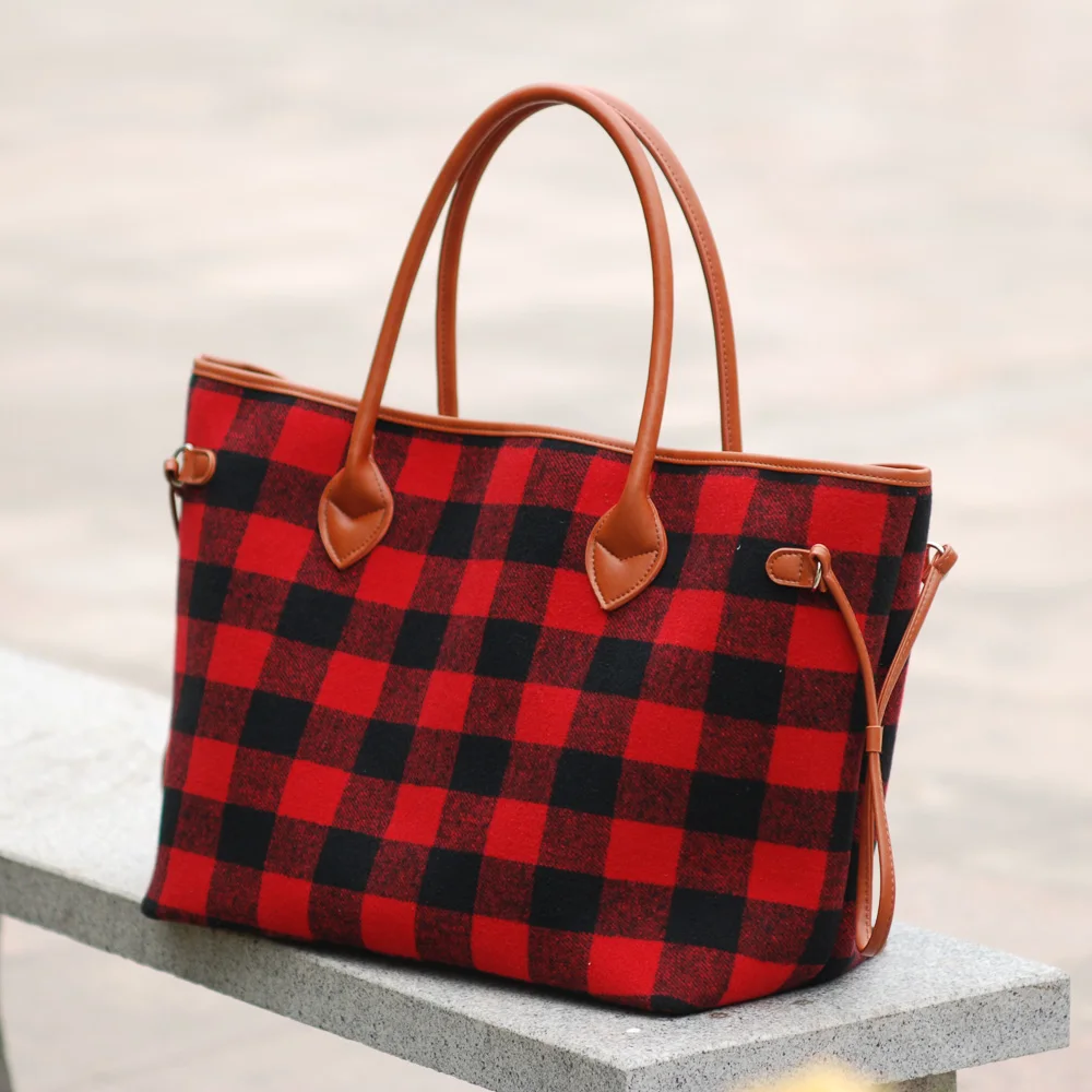 Plaid PU tot bag (18)