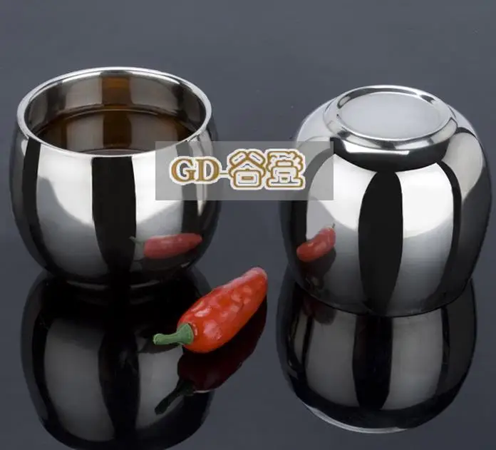 Кухня столовая посуда из нержавеющей стали чашка для воды прекрасный барабан двухслойная теплоизоляция кофейная чашка 2 шт./лот - Цвет: Красный