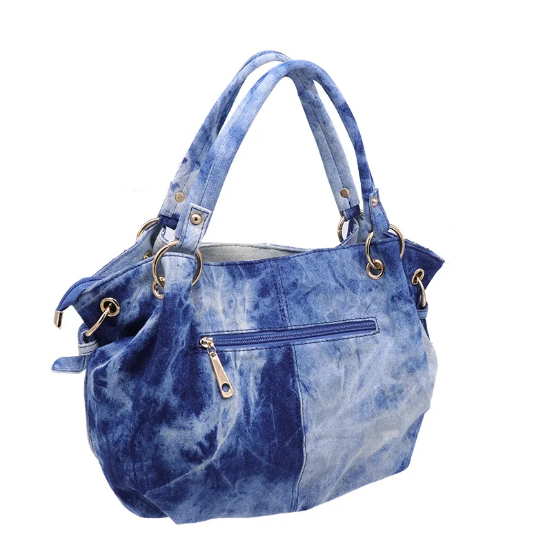 IPinee العلامة التجارية المرأة غسلها الدنيم حقيبة يد الإناث الكتف crossbody حقيبة تصميم الأفاق أعلى مقبض حمل حقيبة السيدات حقيبة ساع