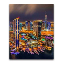 На заказ Алмазная картина Ночной городской пейзаж Вышивка крестиком Санта Клаус Снеговик hibah домашний декор diy pintura Алмазная мозаика Круз