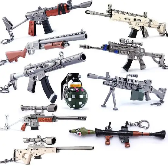 

2019 Fortnight Battle Royale Pickaxe Action Figure Toy Anarchy Axe Reaper Pickaxe avd SCAR Rifle Keyring Keychain