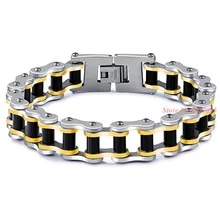 Панк Рок мужской браслет байкерские велосипедные браслеты с кольцами для мотоцикла крутые браслеты из нержавеющей стали мужские ювелирные изделия