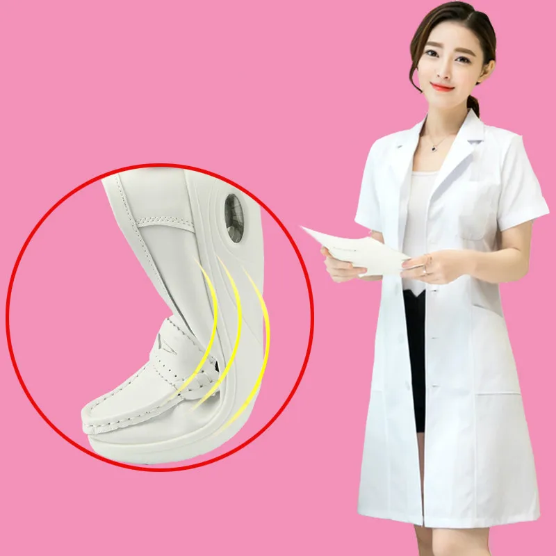 Обувь для медсестры; белая рабочая обувь для больниц; мягкая женская обувь на платформе