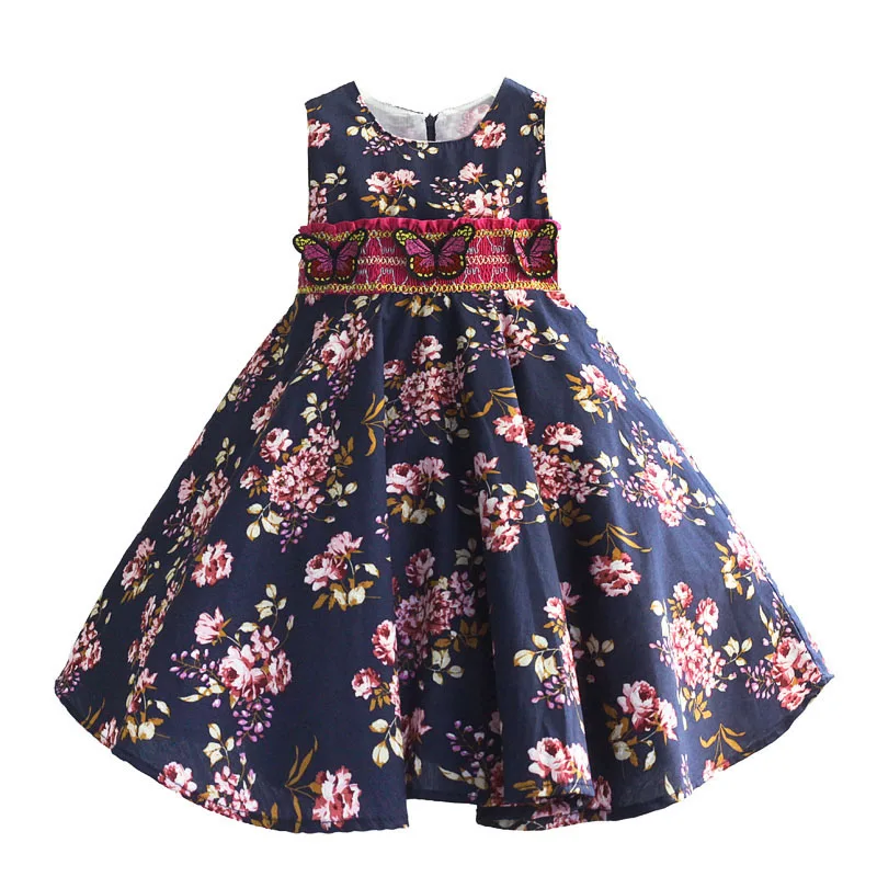С цветочным узором в виде роз для девочек, одежда для детей возрастом от 3 до легкое платье для вечеринки, детское вечернее, свадебное платье из хлопка с цветочным узором для девочек; одежда в стиле Лолита для От 6 до 10 лет