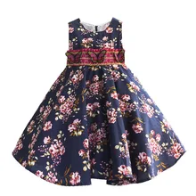 С цветочным узором в виде роз для девочек, одежда для детей возрастом от 3 до легкое платье для вечеринки, детское вечернее, свадебное платье из хлопка с цветочным узором для девочек; одежда в стиле Лолита для От 6 до 10 лет