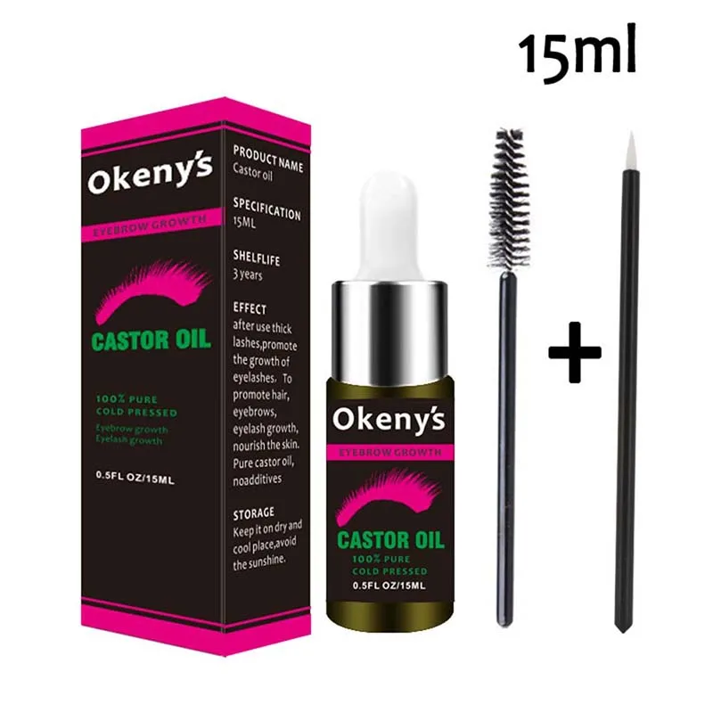 

15ml Eyelashes Liquid Growth Essential Natural Castor Organic Oil for Hair Eyebrow ---MS