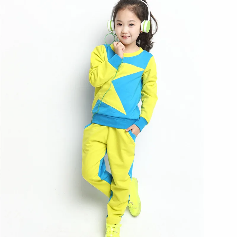 

New Spring Girls Clothing Sets Kids Clothes Star Printed Girl Long Sleeve 2 pcs Suits Children Cotton Sets Free Shipping