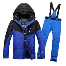 Лыжный костюм для мужчин, новинка, водонепроницаемая теплая куртка для сноуборда+ штаны, мужской комплект зимней одежды для катания на горных лыжах и сноуборде