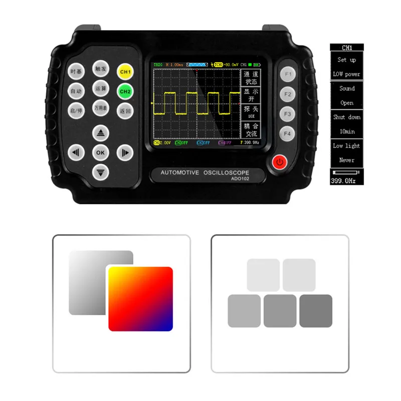 

NEW JINHAN ADO102 Automotive Oscilloscope,Handheld Digital Storage Oscilloscope and Digital Multimeter,car repair oscilloscope