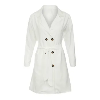 

Womens Long Overcoat Windbreaker Slim Double Breasted Trench Coat