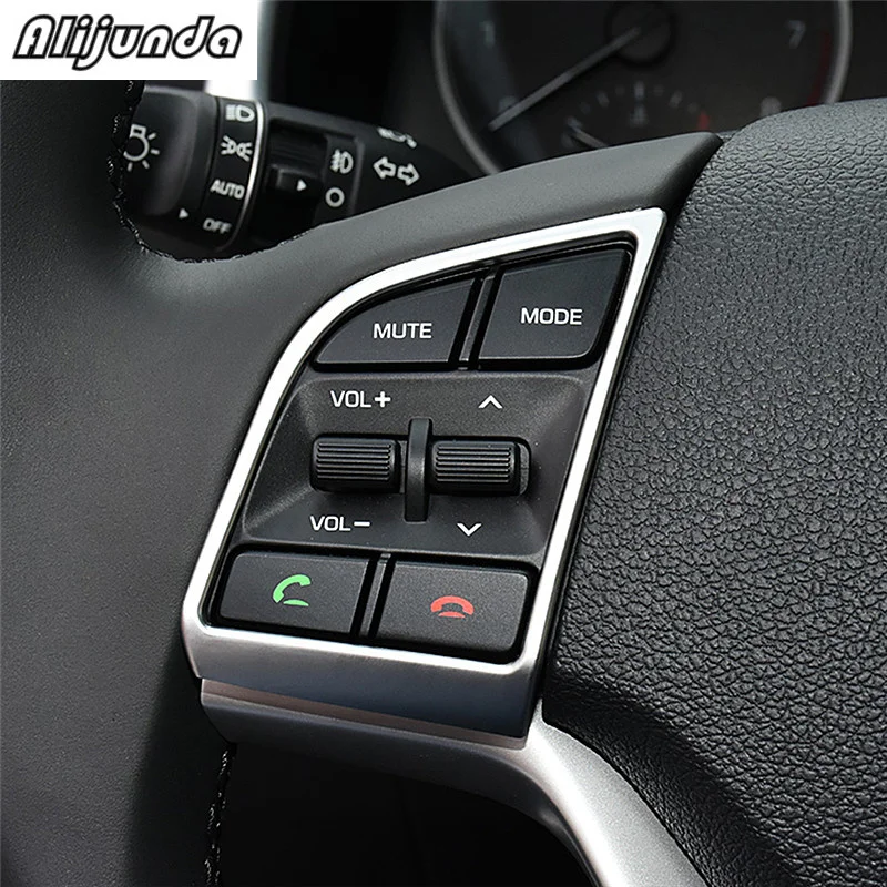 

2 pieces / set. ABS Accessories Car Steering Wheel Seat Cover Interior Cover Trim For Hyundai Tucson 3rd 2015 2016