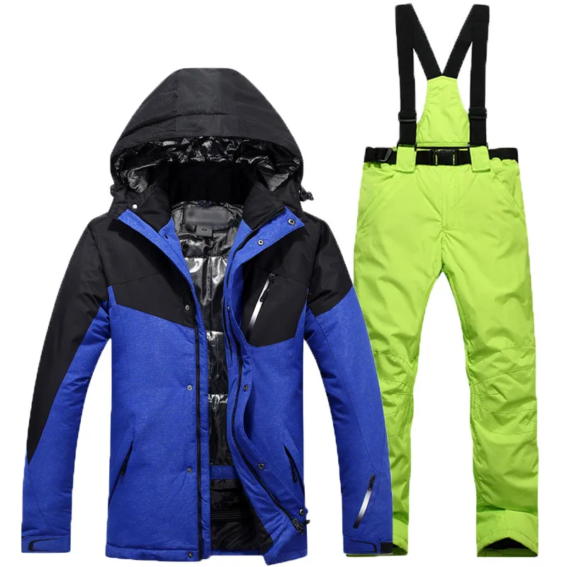 Утолщенные, ветрозащитные, водонепроницаемые уличные одиночные и Двойные лыжи,, уличные новые мужские лыжные костюмы теплые - Цвет: color3