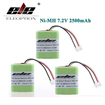 

ELEOPTION 3PCS 7.2Volt New 2.5Ah 2500mAh Ni-MH 7.2V Rechargeable Battery for iRobot Roomba Braava 380 380T High Quality