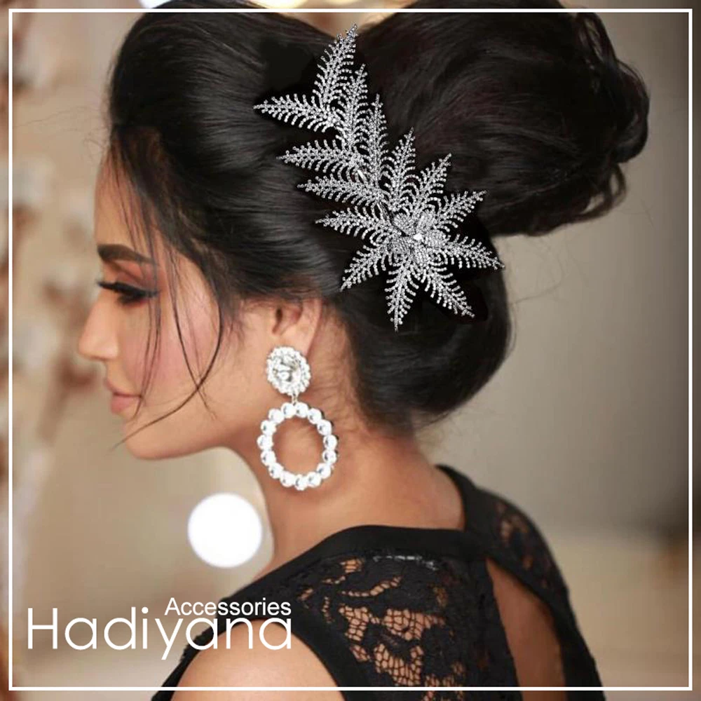 Hadiyana, яркие циркониевые листья, заколка для волос, заколки, модные боковые шпильки, аксессуар, шпилька, головной убор для женщин, BC4733