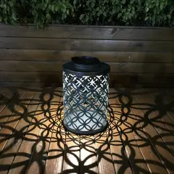 Садовая Солнечная железная ветряная лампа в ретро-стиле, подвесной фонарь с отверстием для денег, солнечный пламенный свет в ретро-стиле