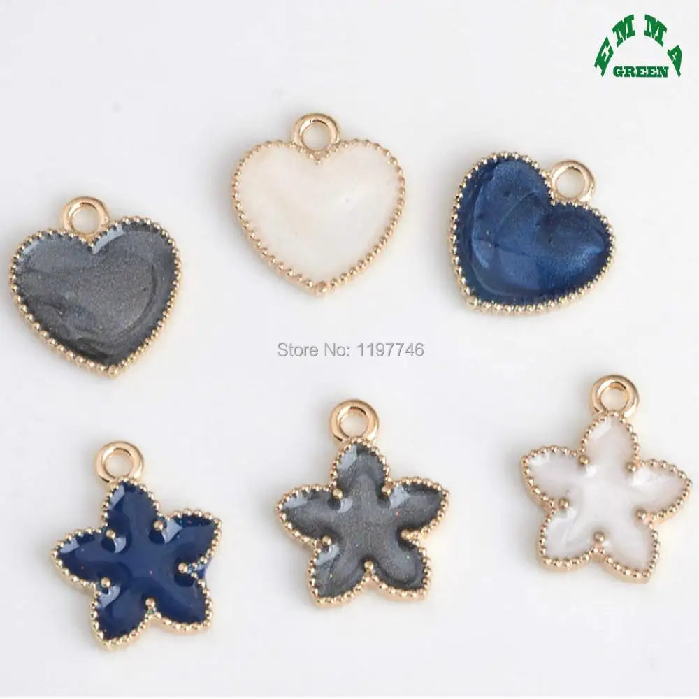 

Charms Pearly Lustre Gold Charms cute Enamel Charms 10pcs 17mm Heart Charms lovely Lucky Flower Charms for Earrings making Charm
