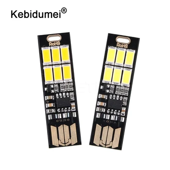 

1pc Portable Mini USB light Power 6 LED Night Light Lamp 1W 5V Touch Dimmer Warm/Pure white Light For Power Bank Computer Laptop