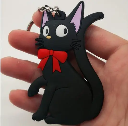 Аниме Kiki's услуги Kiki ПВХ брелок животных мультфильм Черный кот брелоки cos игрушки сувенир малыш llavero hombre брелок