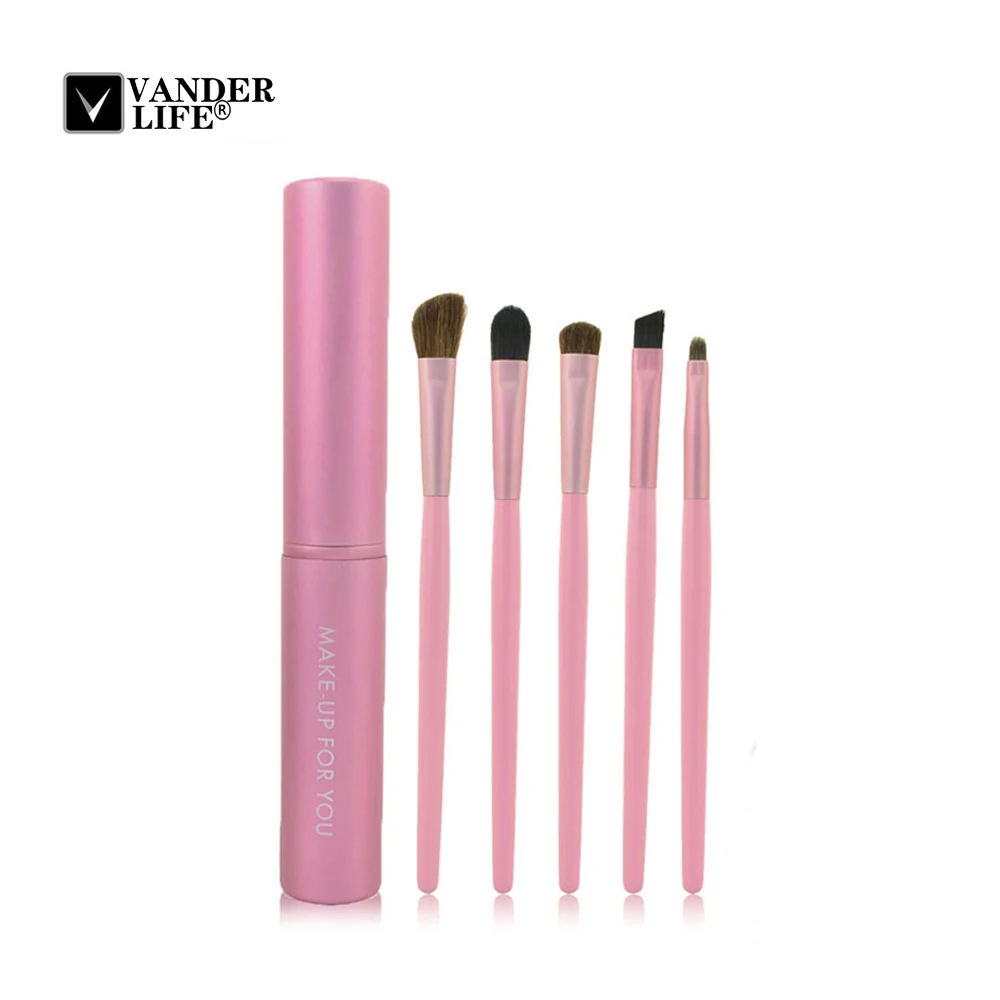 5Pcs Makeup Brushes Set Powder Blush Foundation Eyeshadow Eyeliner Lip Cosmetic Brush Kit Beauty