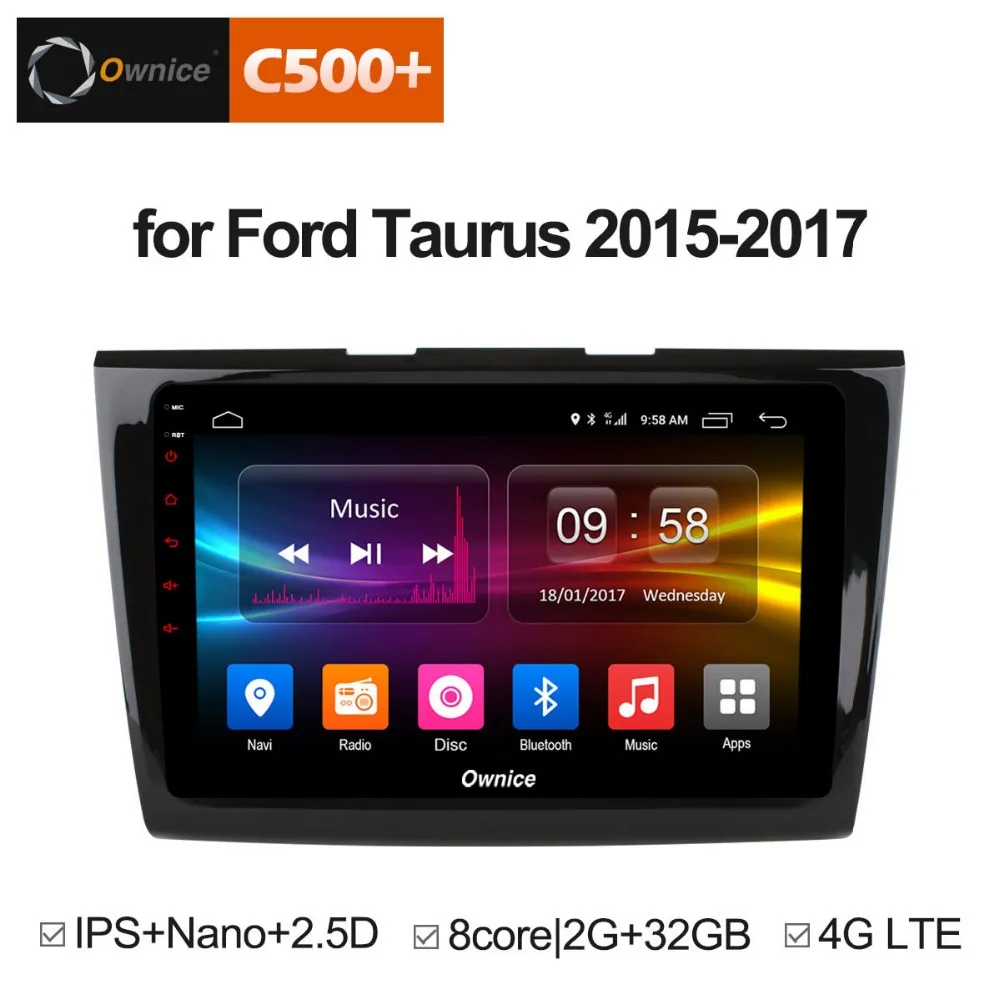 Ownice C500 + G10 Octa 8 core android 1 2G RAM dvd-gps-навигация для FORD TAURUS 2015-2017 Поддержка DAB CarPlay 4G SIM |
