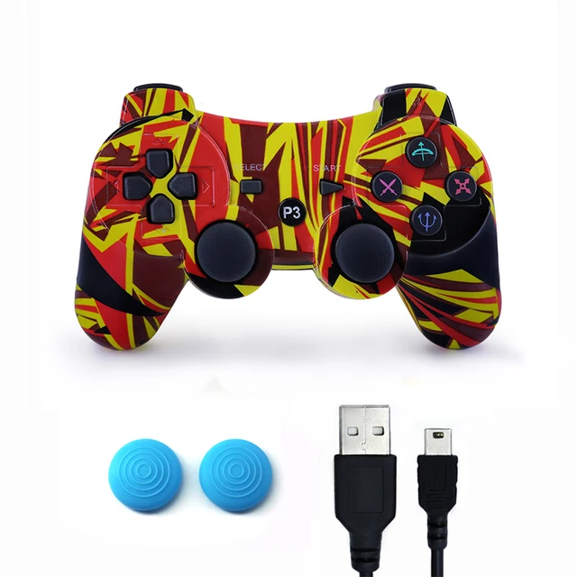 Cheap Wireless Bluetooth Gamepads For PS3 Controller PlayStation 3 Gaming Joysticks Camouflage Wireless Controller