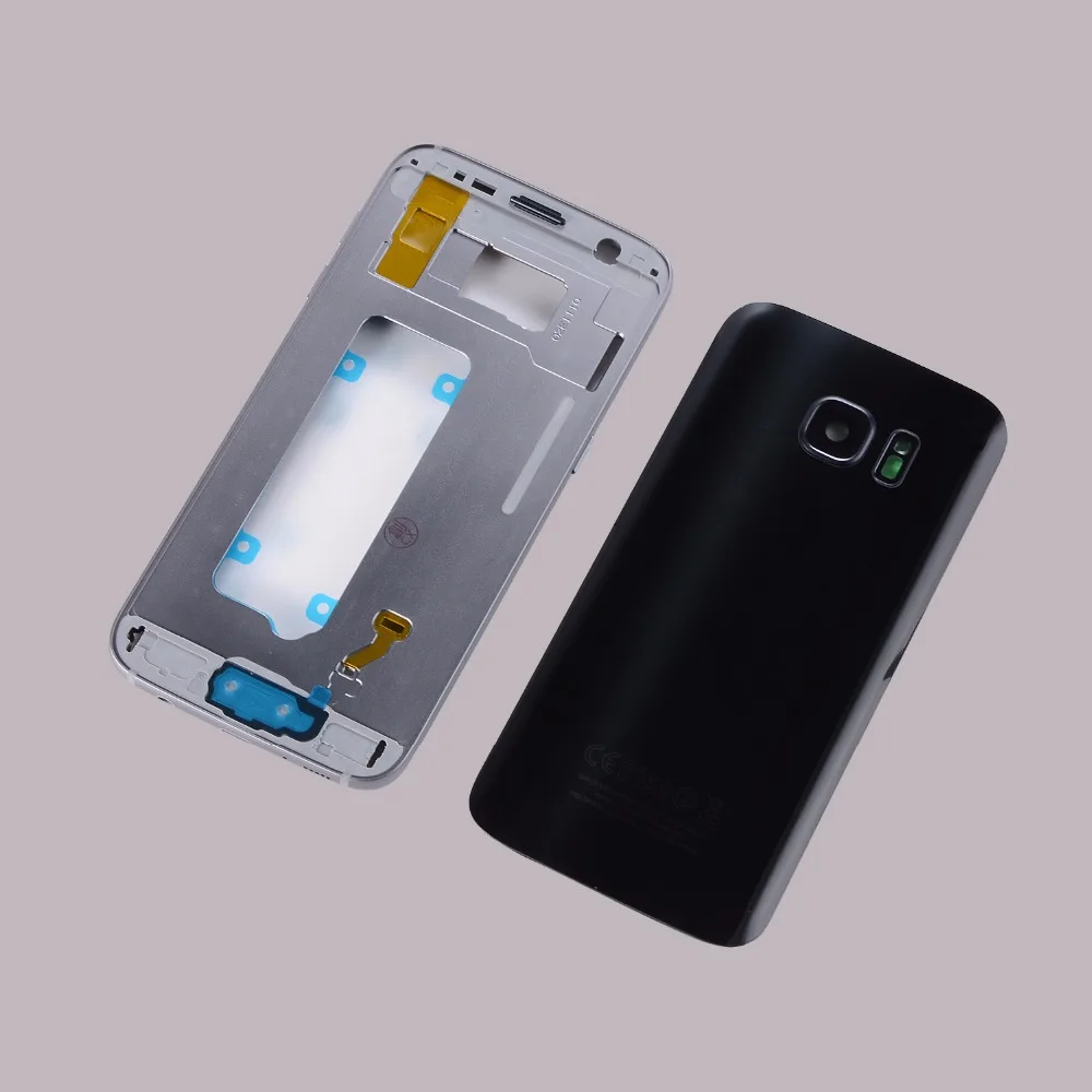 

Housing Case For Samsung Galaxy S7 G930 S7 Edge G935 Metal Middle Frame Battery Back Door Cover With Camera lens+Sticker Glue