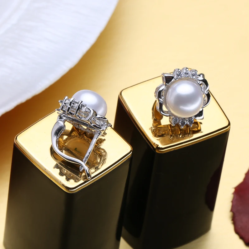 Серьги гвоздики из серебра 925 пробы с пресноводным жемчугом|pearl bow earring|earrings