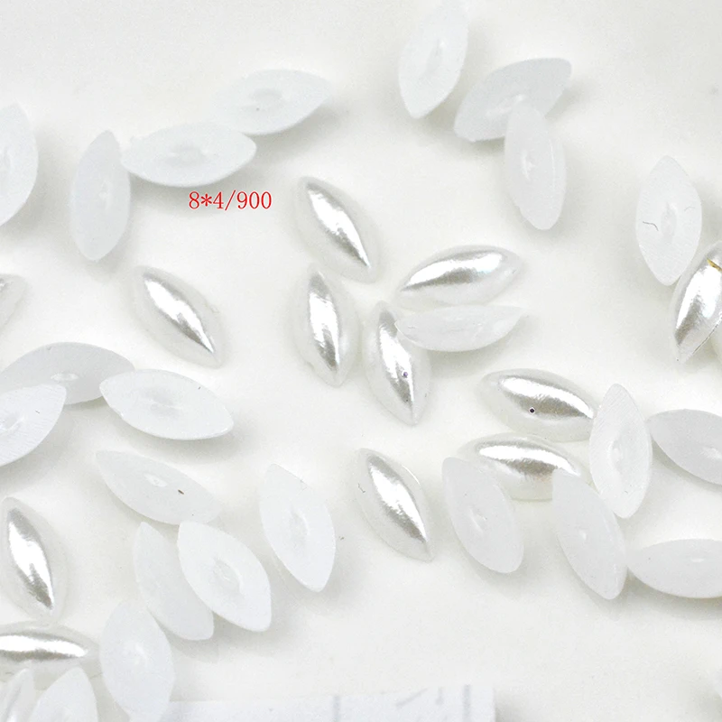 

FLTMRH 100pcs 8mm*4mm half ivory tear drop pearl small resin flat back pearl for ornament free shipping