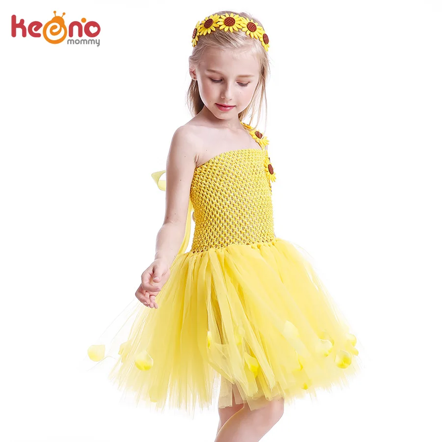 sunflower dresses for flower girl