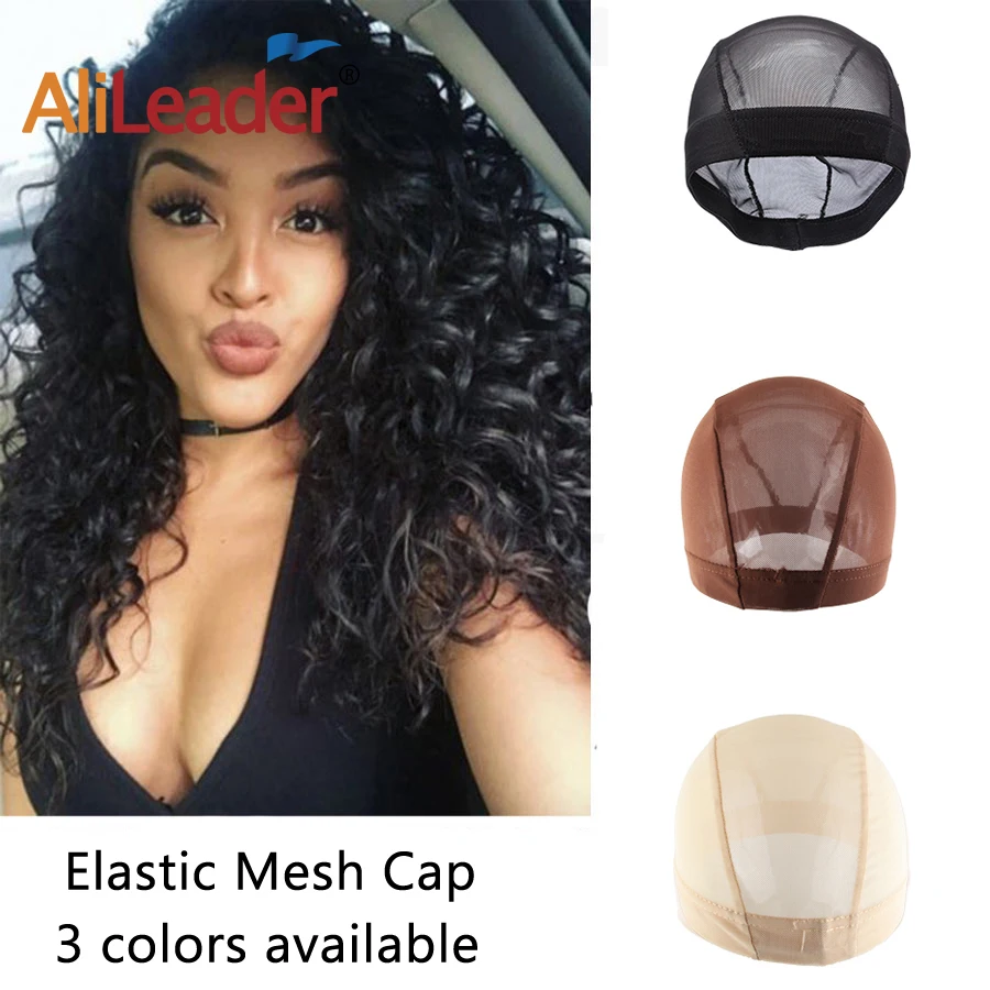 

Alileader Elastic Hair Net Mesh Wig Cap With Wig Elastic Band Grip Weaving Stocking Cap Spandex Cap Brown Wig Making Tools