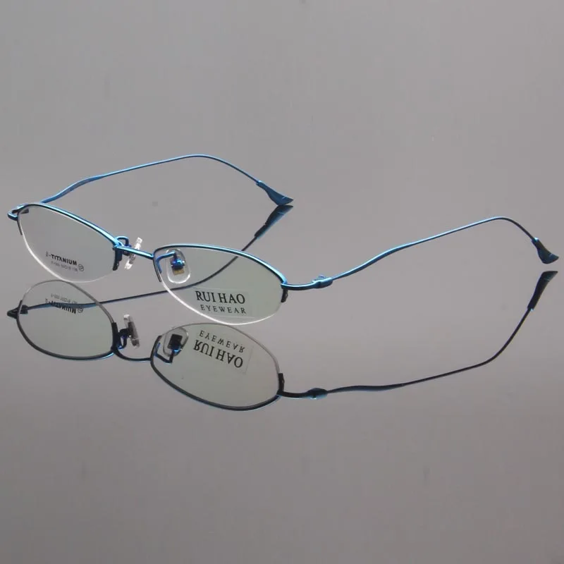 

Small Eyeglasses Frame Brand Half Rimless Glasses Frame Titanium Optical Spectacles Prescription Eyewear Frames oculos of grau