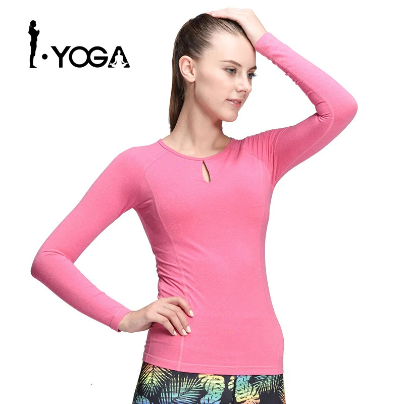 

Women Long Sleeve Teardrop-shaped Slim Sport Tight T-Shirt Fitness Running Gym Mujer Deportivas Yoga Padded Shirt Tops CX002