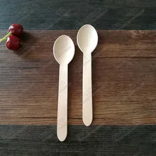 18326#6 дюймов 16 см одноразовая деревянная ложка spork Вилка чайная ложка кофейные ложки Мороженое столовые приборы экологичный торт