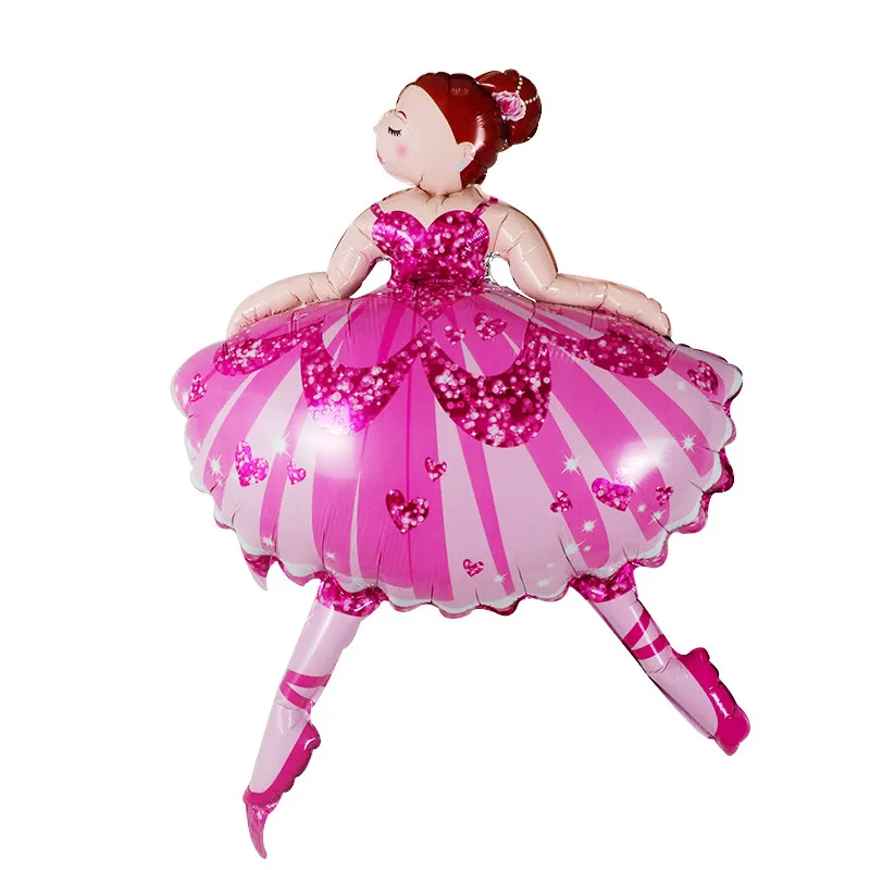 104*66 см блестящие балерины для девочек, фольгированные шары, 18 дюймов, для танцев, для принцесс, для девочек, для дня рождения, для счастливых, вечерние, украшения, поставки, гелиевые шары - Цвет: Розовый